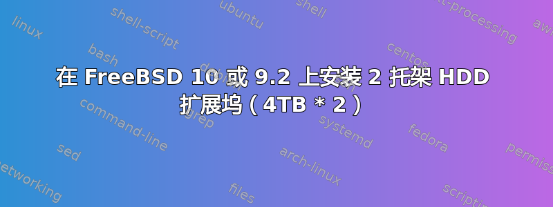 在 FreeBSD 10 或 9.2 上安装 2 托架 HDD 扩展坞（4TB * 2）