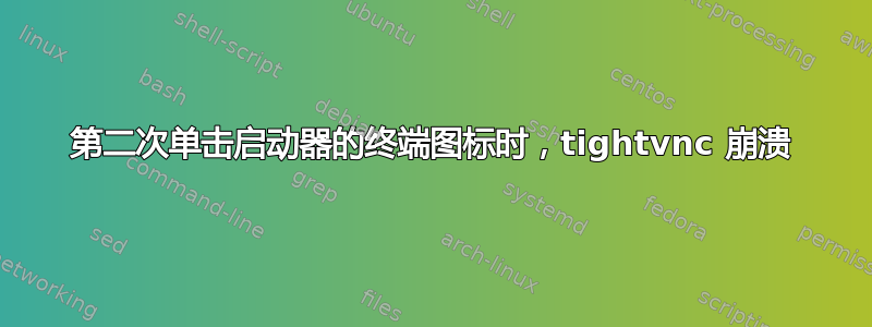 第二次单击启动器的终端图标时，tightvnc 崩溃