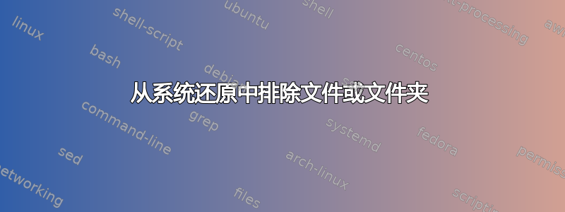 从系统还原中排除文件或文件夹