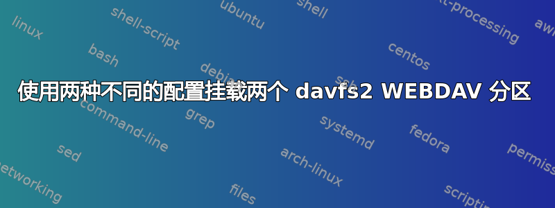 使用两种不同的配置挂载两个 davfs2 WEBDAV 分区