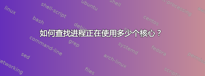 如何查找进程正在使用多少个核心？