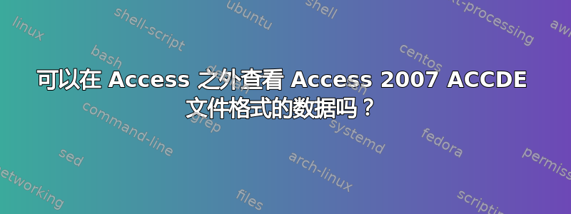 可以在 Access 之外查看 Access 2007 ACCDE 文件格式的数据吗？