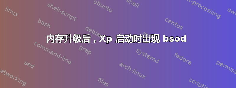 内存升级后，Xp 启动时出现 bsod