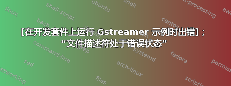 [在开发套件上运行 Gstreamer 示例时出错]； “文件描述符处于错误状态”