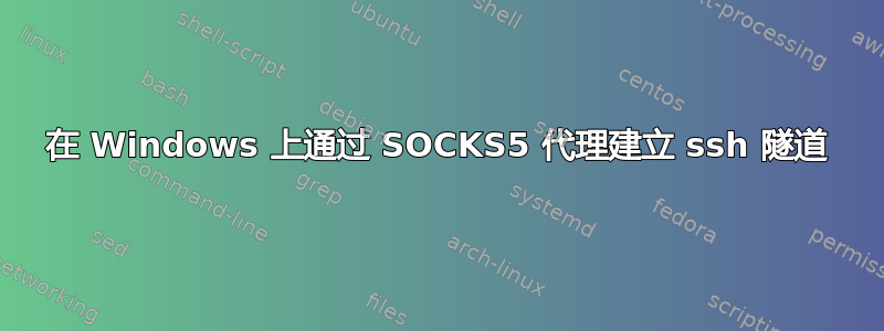 在 Windows 上通过 SOCKS5 代理建立 ssh 隧道