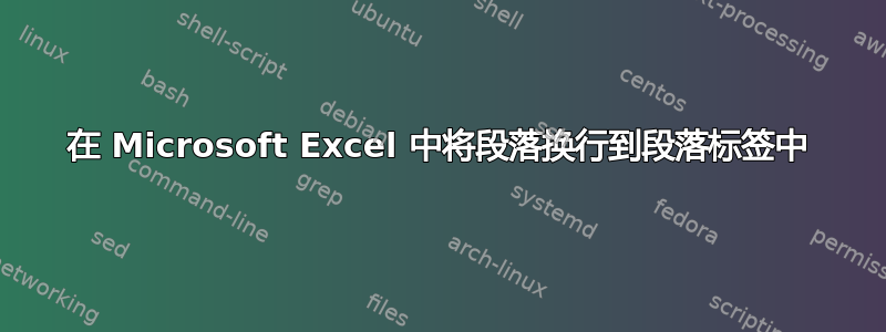 在 Microsoft Excel 中将段落换行到段落标签中