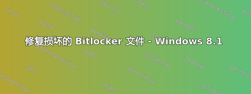 修复损坏的 Bitlocker 文件 - Windows 8.1