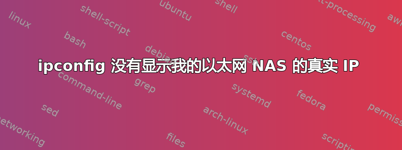 ipconfig 没有显示我的以太网 NAS 的真实 IP