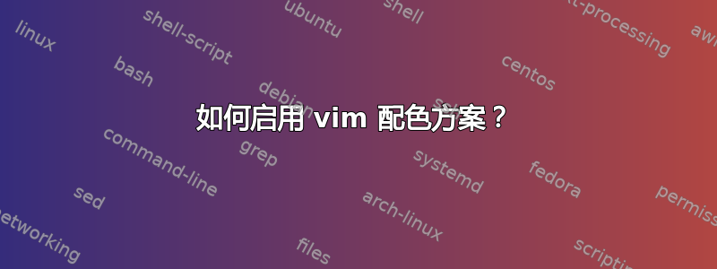 如何启用 vim 配色方案？