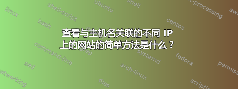 查看与主机名关联的不同 IP 上的网站的简单方法是什么？