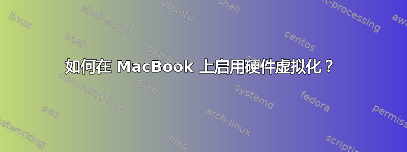 如何在 MacBook 上启用硬件虚拟化？