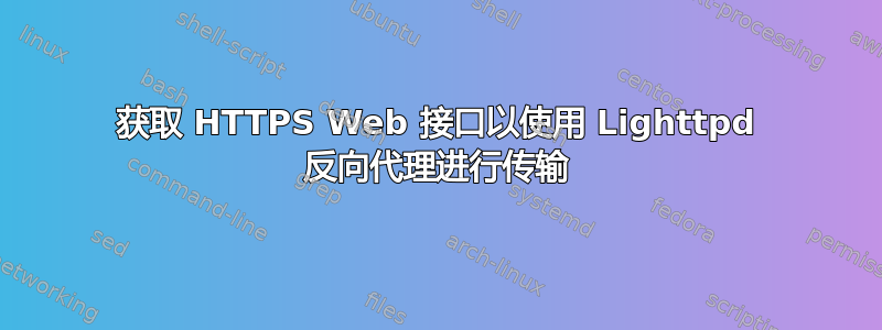 获取 HTTPS Web 接口以使用 Lighttpd 反向代理进行传输