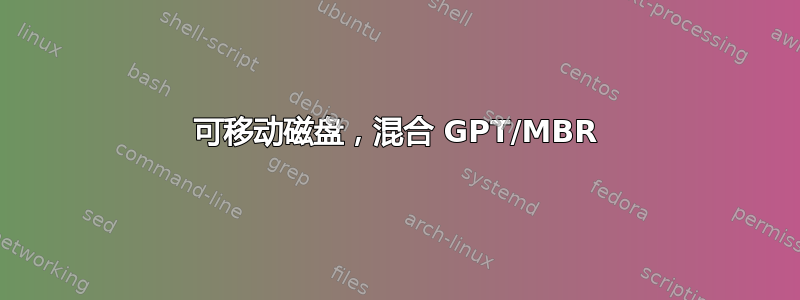 可移动磁盘，混合 GPT/MBR