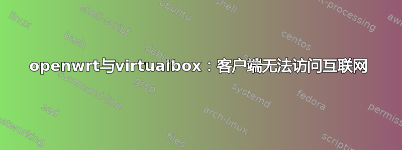 openwrt与virtualbox：客户端无法访问互联网