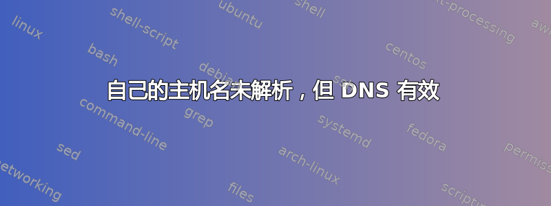 自己的主机名未解析，但 DNS 有效