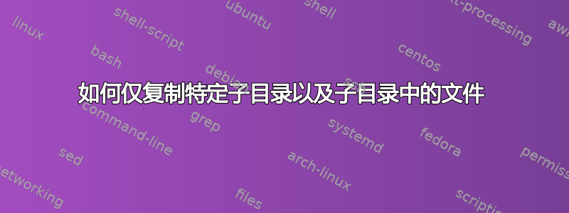 如何仅复制特定子目录以及子目录中的文件