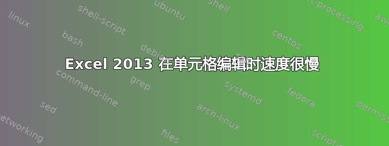 Excel 2013 在单元格编辑时速度很慢