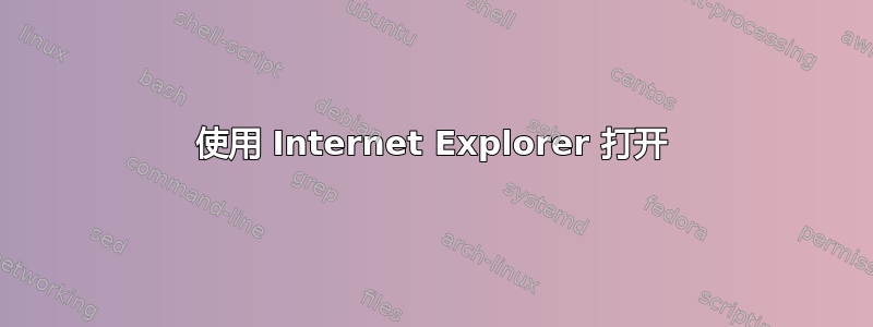 使用 Internet Explorer 打开