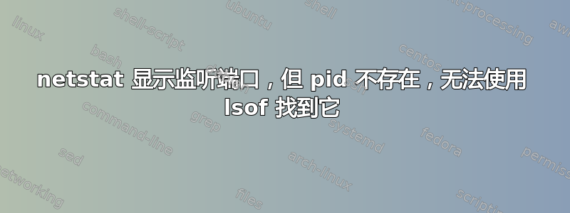 netstat 显示监听端口，但 pid 不存在，无法使用 lsof 找到它