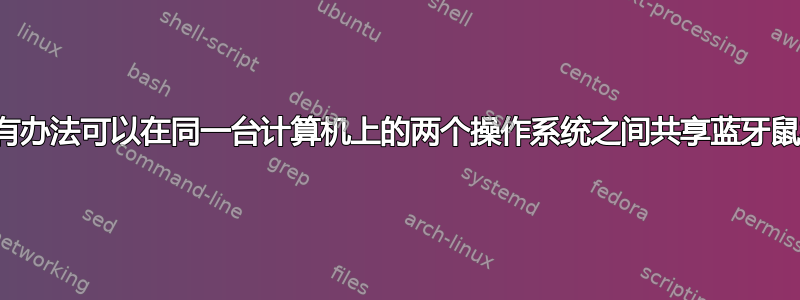 有没有办法可以在同一台计算机上的两个操作系统之间共享蓝牙鼠标？