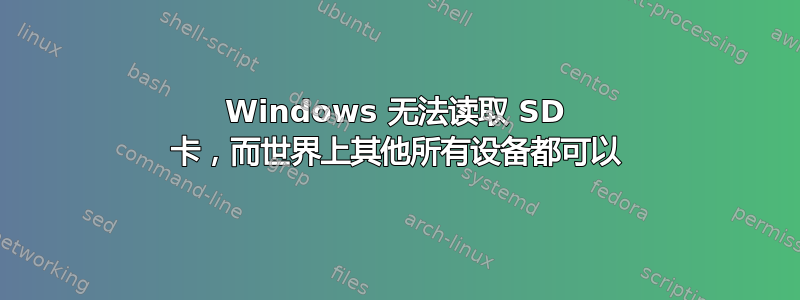 Windows 无法读取 SD 卡，而世界上其他所有设备都可以