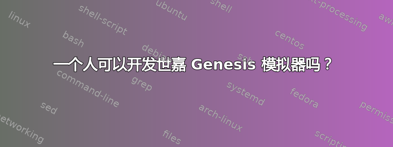 一个人可以开发世嘉 Genesis 模拟器吗？