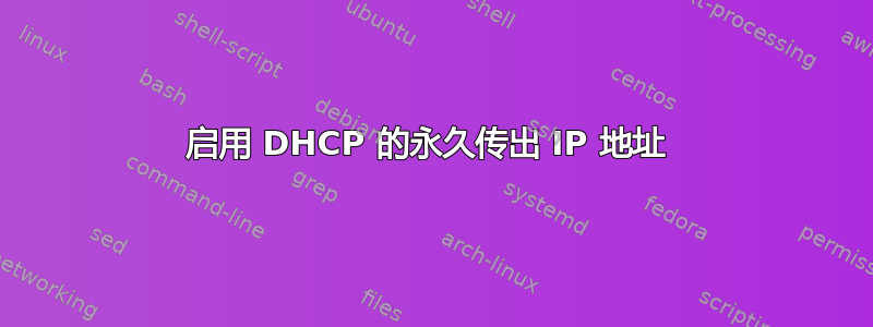 启用 DHCP 的永久传出 IP 地址 