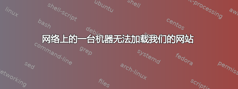 网络上的一台机器无法加载我们的网站