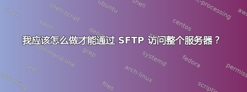 我应该怎么做才能通过 SFTP 访问整个服务器？