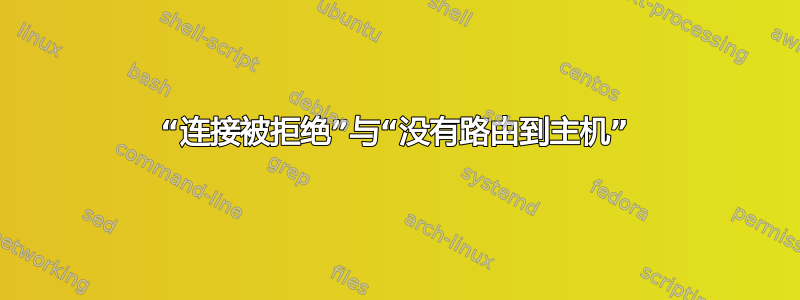 “连接被拒绝”与“没有路由到主机”