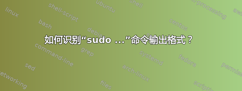 如何识别“sudo ...”命令输出格式？