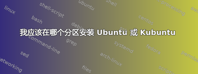 我应该在哪个分区安装 Ubuntu 或 Kubuntu