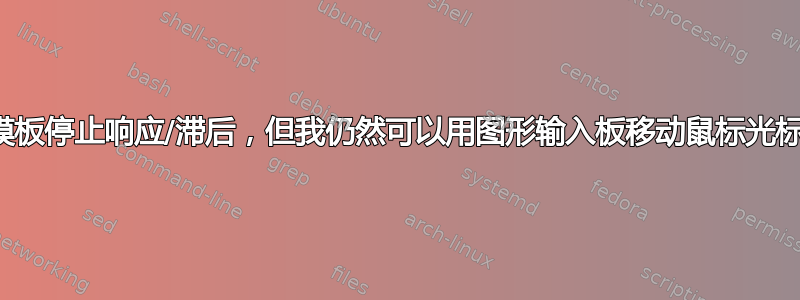 触摸板停止响应/滞后，但我仍然可以用图形输入板移动鼠标光标？