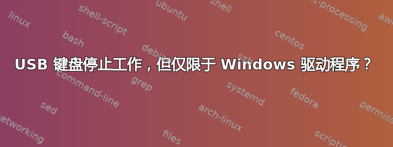 USB 键盘停止工作，但仅限于 Windows 驱动程序？