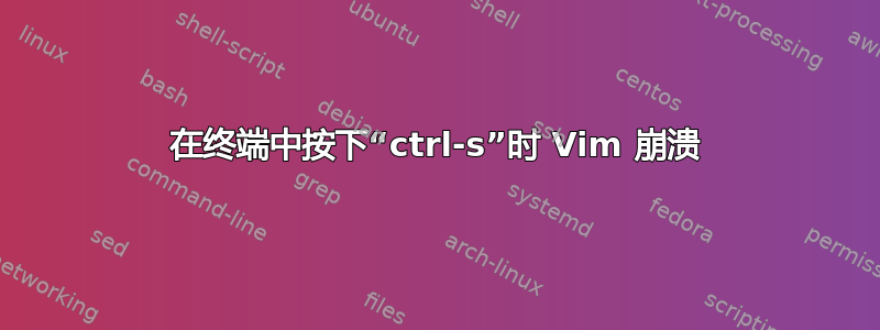 在终端中按下“ctrl-s”时 Vim 崩溃