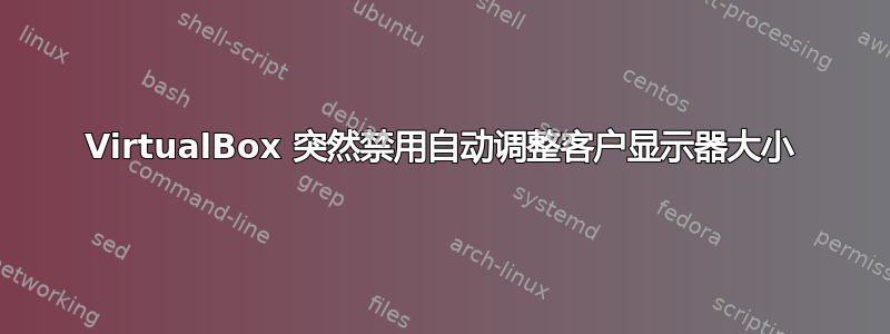 VirtualBox 突然禁用自动调整客户显示器大小