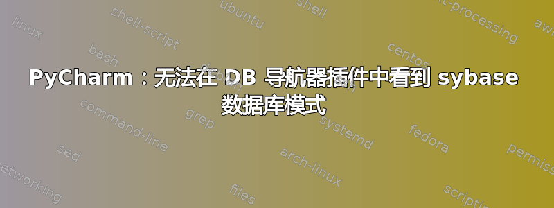 PyCharm：无法在 DB 导航器插件中看到 sybase 数据库模式