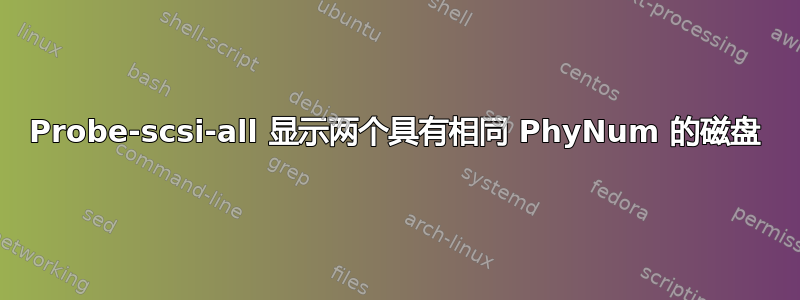 Probe-scsi-all 显示两个具有相同 PhyNum 的磁盘