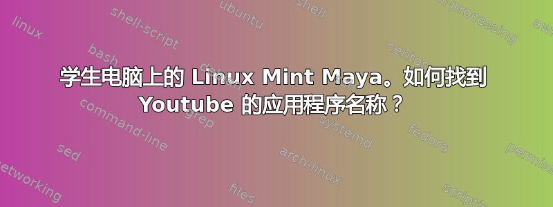 学生电脑上的 Linux Mint Maya。如何找到 Youtube 的应用程序名称？