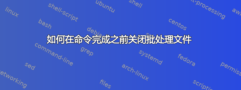 如何在命令完成之前关闭批处理文件