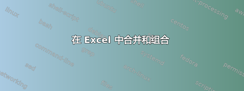 在 Excel 中合并和组合