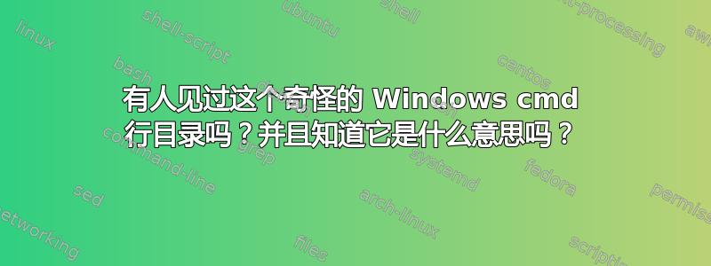 有人见过这个奇怪的 Windows cmd 行目录吗？并且知道它是什么意思吗？