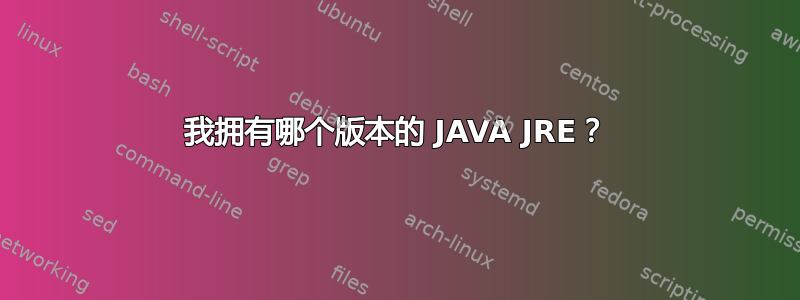 我拥有哪个版本的 JAVA JRE？