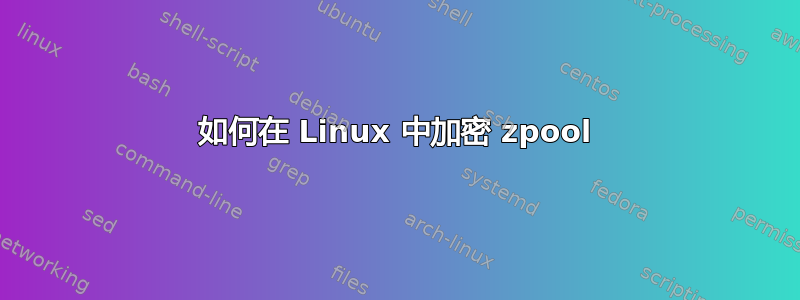 如何在 Linux 中加密 zpool