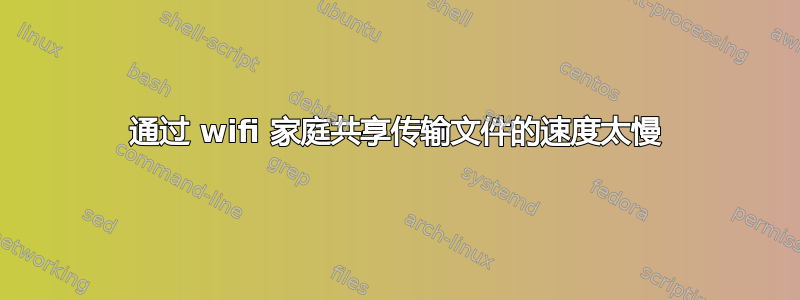 通过 wifi 家庭共享传输文件的速度太慢