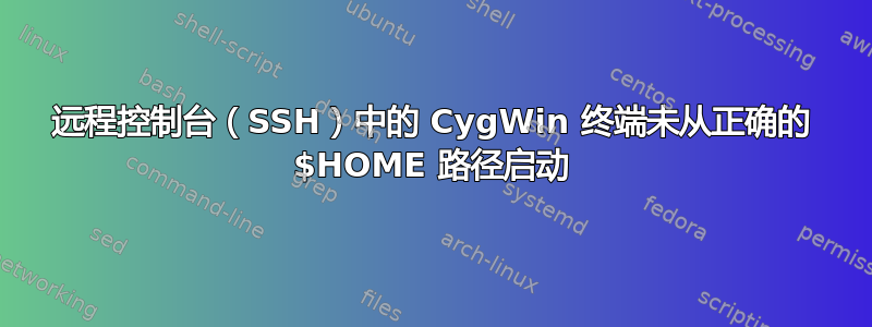 远程控制台（SSH）中的 CygWin 终端未从正确的 $HOME 路径启动