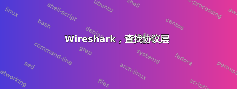 Wireshark，查找协议层