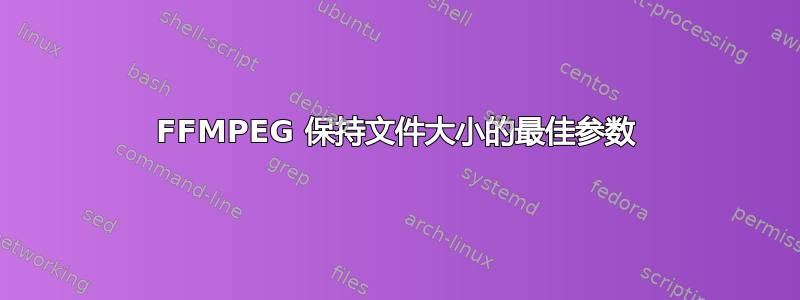 FFMPEG 保持文件大小的最佳参数