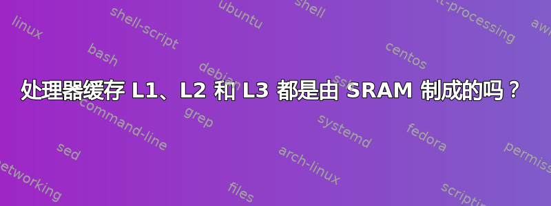 处理器缓存 L1、L2 和 L3 都是由 SRAM 制成的吗？