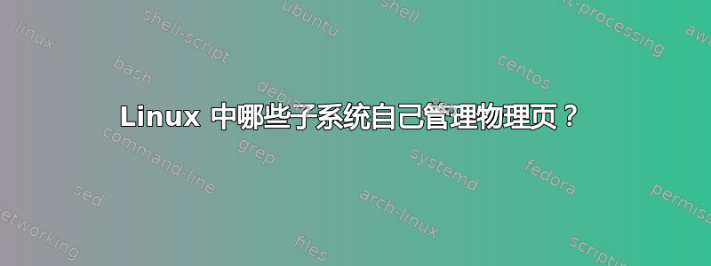 Linux 中哪些子系统自己管理物理页？